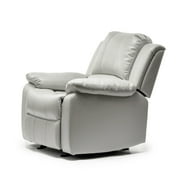 Greyson Living Charleston Leather Gel Glider Rocker Recliner by Saddle Brown Semi-Soft Transitional,Casual