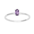 thumbnail image 1 of Bague de Fiançailles pour Femmes, Forme Ovale 5X3mm, Améthyste, Argent Sterling 925 Solitaire, 1 of 4