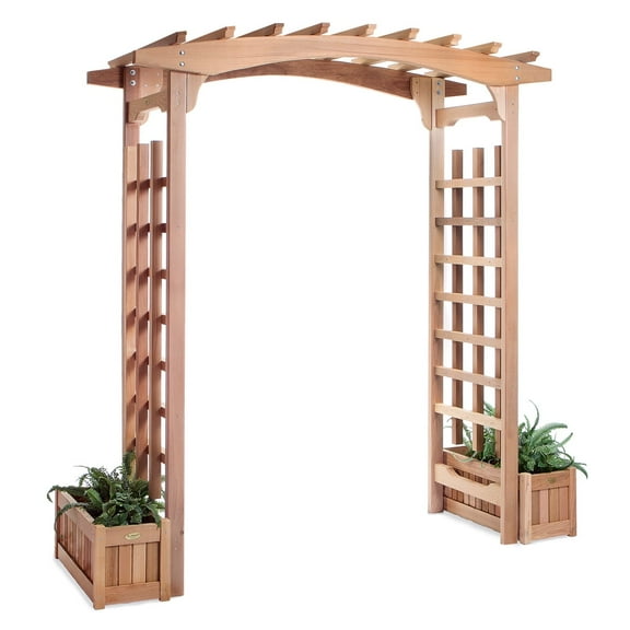 All Things Cedar PA96-Set Pagoda Arbor w/ Planter Boxes