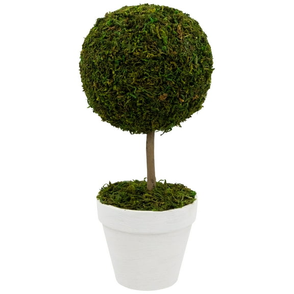 Northlight Reindeer Moss Ball Artificial Potted Topiary Tree - 16" - Green