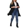 thumbnail image 2 of Agnes Orinda Women's Plus Size Coat Faux Suede Double Breasted Belted Coat Fall Winter Jacket 3X Black, 2 of 5