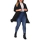 thumbnail image 2 of Abrigo de mujer de talla grande Agnes Orinda, abrigo de ante sintético, de doble botonadura y con cinturón, chaqueta de otoño e invierno 1X negra, 2 of 6