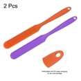 thumbnail image 3 of Uxcell 2 Pcs Spatule en Silicone 9.45 Pouces Réutilisable Antiadhésive Flexible pour Résine Époxy Peinture Liquide Violet/orange, 3 of 6