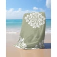 thumbnail image 4 of Baroque Sage Green Beach Towels Oversized Super Absorbent, Vintage Damask Classic Floral Lightweight Bath Towel Quick Dry Sets For Bathroom/Pool/Rv Camping/Beach Play/Gym Room/Picnic 30"x60", 4 of 8