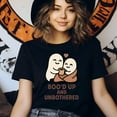thumbnail image 3 of Boo’d Up And Unbothered Graphic Tee Cute Ghost Couple Shirt, Black, Size 3XL, 3 of 6