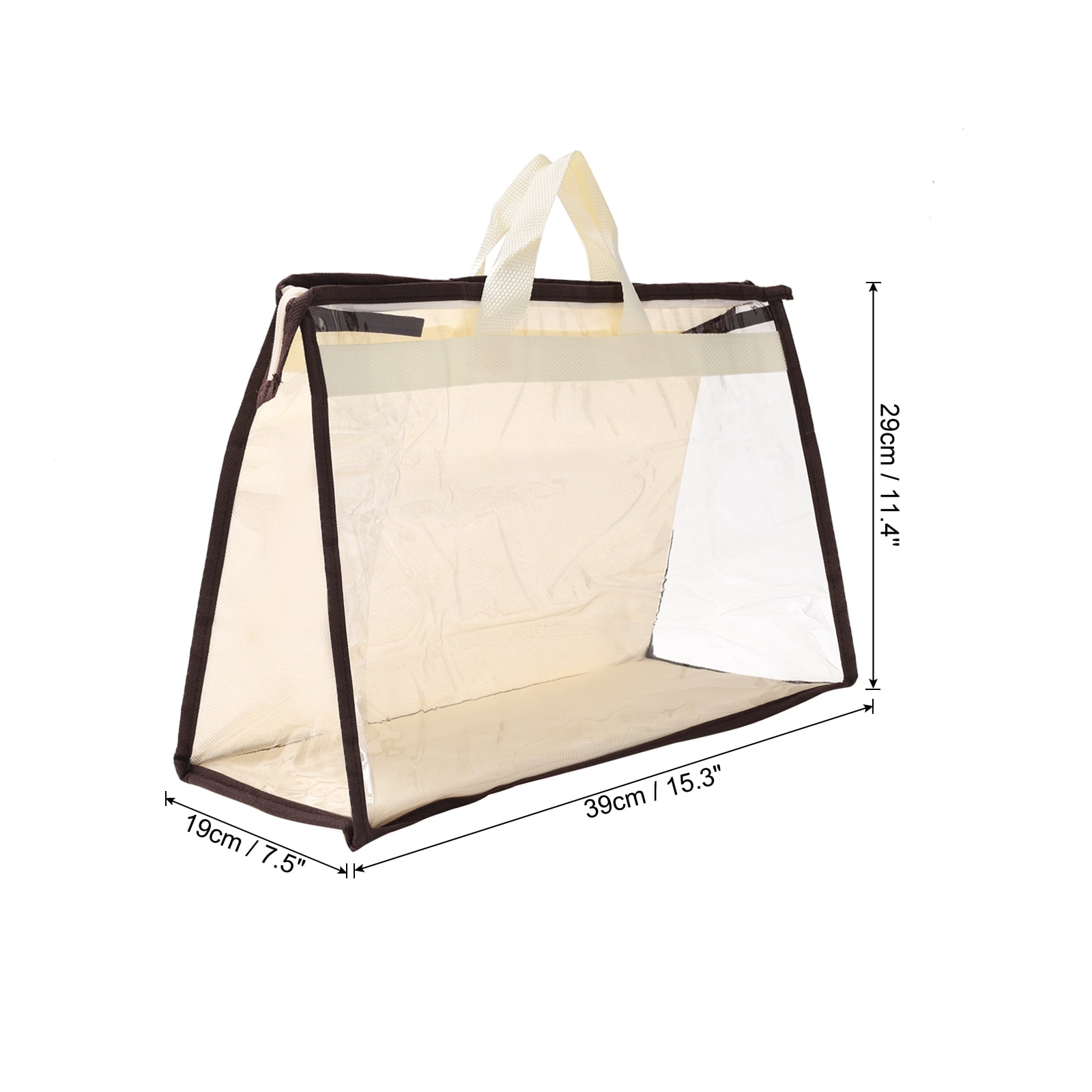 Unique Bargains Handbag Dust Purse Storage Organizer Cover 15.35"x 7.48"x11.42" Beige 1Pcs