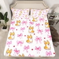 thumbnail image 2 of Erosebridal Cartoon Corgi Sheet Set Twin,Kawaii Bow Bedding Sets Twin Size,Love Heart Twin Sheet Sets,Breathable Kids Bedroom Decor,3pcs, 2 of 7