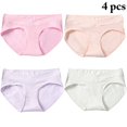 thumbnail image 2 of 4 Paires Culottes pour Femmes Respirantes Taille Basse Maternité Culottes en Coton, 2 of 10