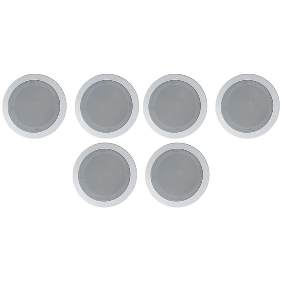 6 Rockville HC55-16 White 5.25" 300 Watt In-Ceiling Home Theater Speakers 16 Ohm