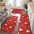 thumbnail image 2 of Red Christmas Snowman Pattern Kitchen Rugs Sets Of 3,Kitchen Runner Rugs Non Skid Washable,Decorative Kitchen Floor Mats for Kitchen,Sink,Laundry,17"x30"+ 17"x47" + 17"x59", 2 of 6