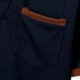 thumbnail image 6 of Men's Waffle Knit Henley T-Shirt Notch V Neck Short Sleeve Casual Summer Beach Top Color Block Breathable Shirt Regular Fit Lightweight Fashion Tee with Pocket, 6 of 9