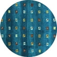thumbnail image 1 of Ahgly Company Indoor Round Abstract Light Blue Contemporary Area Rugs, 7' Round, 1 of 4