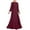 Wine, variant on Women's High Waist A-Line Long Sleeve Gown Dress for Women Modest Casual Maxi Dress for Daily Wear Special Occasions (Army Green L)