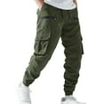 thumbnail image 2 of Men's Active Fleece Cargo Jogger Pants Army Green S, 2 of 5