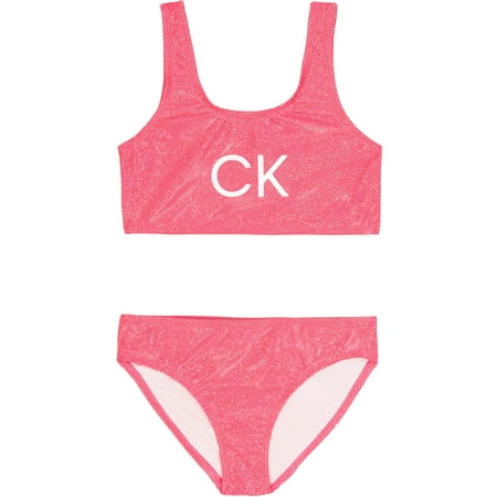 Calvin Klein Girls' Two-Piece Bikini Swimsuit Set with UPF 50+ Sun ...