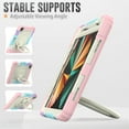 thumbnail image 3 of iPad Air 5th Generation Case 2022, iPad Air 4th Gen Case 2020,Rugged Protective Case with Tempered Glass Film 360° Rotatable Stand Handle Kid Proof Case,iPad Pro 11" 2021 2020 2018 Case,Pink/Colorful, 3 of 9