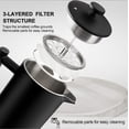 thumbnail image 4 of Cafetera French Press Secura 1L de acero inoxidable negra, 4 of 8