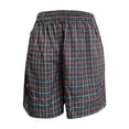 thumbnail image 2 of Women's Comfy Linen Elastic Waisted Plaid Shorts Button Summer Casual Plus Size Pajama Shorts with Pockets Dark Blue,L, 2 of 3