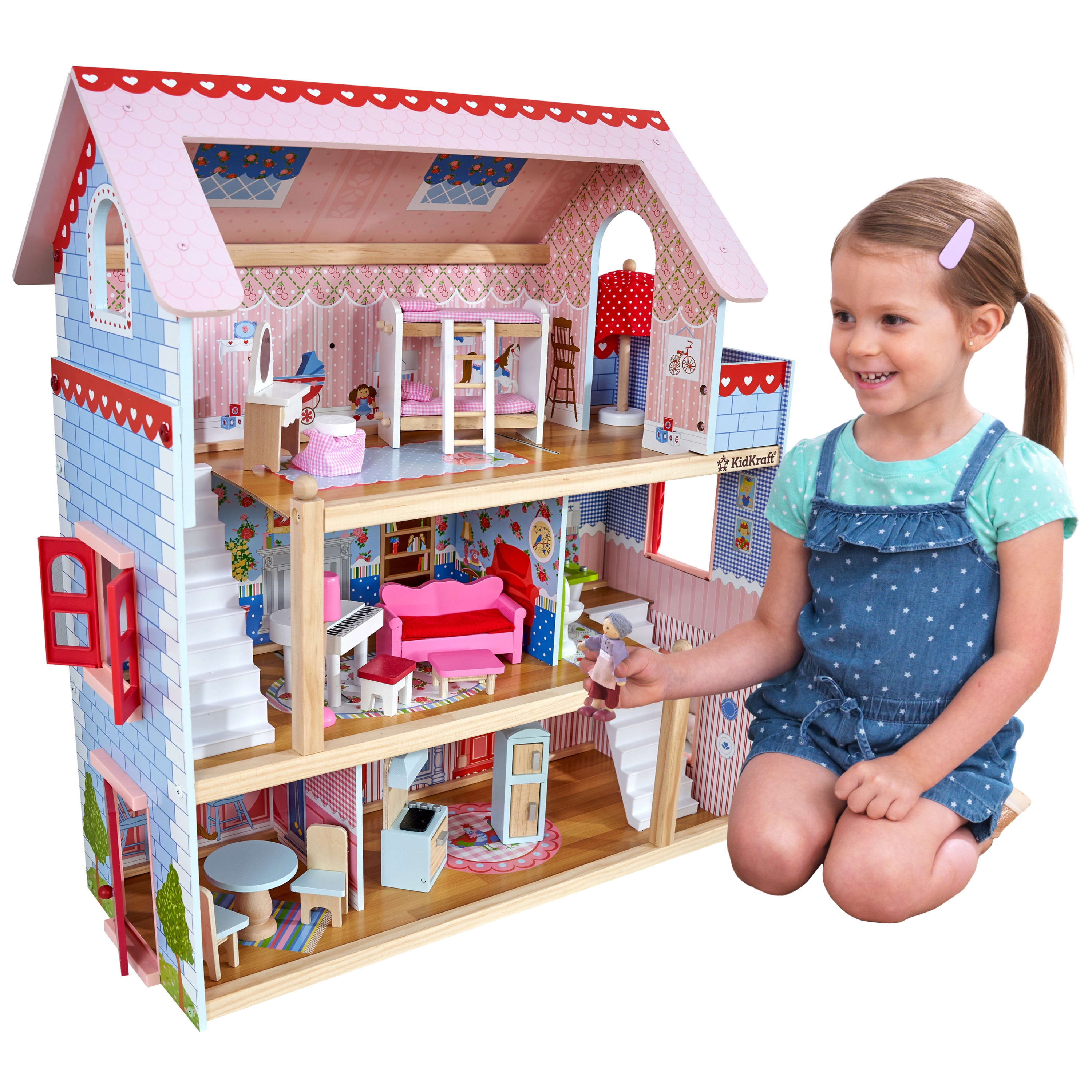 KidKraft Chelsea Cottage Wooden Dollhouse for 5Inch Dolls