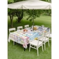 thumbnail image 3 of Easter Bunny Outdoor Tablecloth - 60x84 Inch Rectangle Dining Table Cover, Blue Easter Eggs Spring Floral Colorful Plaid Waterproof Outdoor Table Cloth with Umbrella Hole & Zipper for Picnic/Patio, 3 of 7