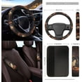 thumbnail image 3 of Yuyamidu Horse Front Car Seat Cover Set of 12 Auto Steering Wheel Seat Belt Cover Center Console Cover Coasters Trash Bin Phone Holder Cup Holders Rearview Mirror Cover Key Ring, Universal Fit, 3 of 7
