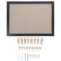 NIAIZEK Black Cork Board for Office Wall, Thick and Linen Bulletin Board for Notes and Messages