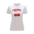 thumbnail image 1 of Playera Blusa De Cerezas Cherry Happy Have A Nice Day Casual Ropa Para Mujer Ropa De Dama Color Blanco Talla Mediana Marca Emil SaEs, 1 of 4