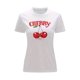 thumbnail image 1 of Playera Blusa De Cerezas Cherry Happy Have A Nice Day Casual Ropa Para Mujer Ropa De Dama Color Blanco Talla Chica Marca Emil SaEs, 1 of 4