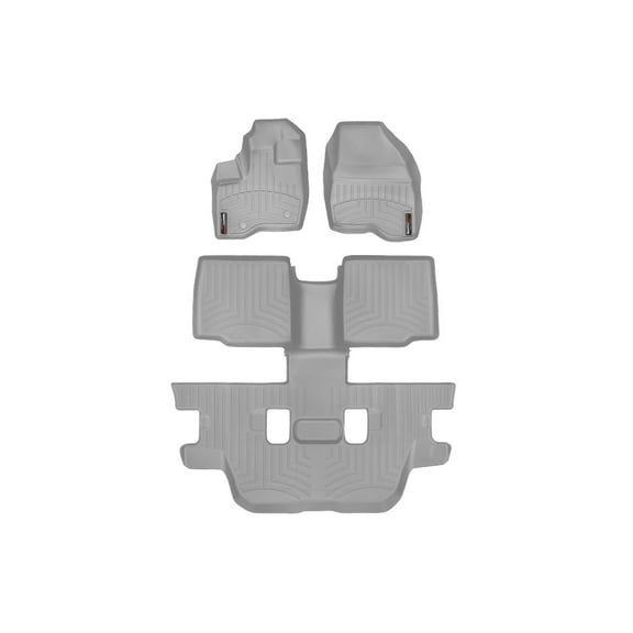 WeatherTech Custom Fit FloorLiners compatible with 2011-2014 Ford Explorer - Complete Set (1st Row, 1-Piece 2nd/3rd Row), Grey