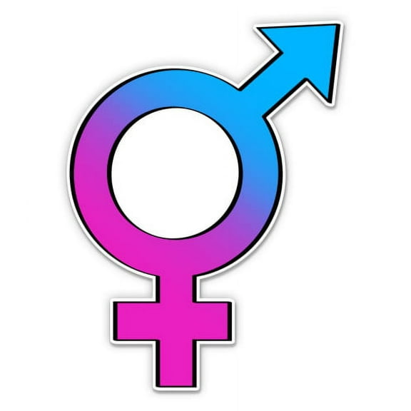 Transgender Symbol - 3" Vinyl Sticker - For Car Laptop Water Bottle Phone - Waterproof Decal