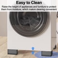 thumbnail image 3 of 4 Pcs Anti Vibration Pads for Washing Machine, Washer and Dryer Pedestals High Friction Hard Wearing Square Rubber Foot, Noise Reducing & Non Slip Mat Floor Protects (Increase 1.8"), 3 of 7