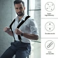 thumbnail image 6 of HL Mens Suspenders X-Back 2" Wide Adjustable Solid Straight Heavy Duty Clip Suspenders for Men, 6 of 8