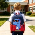 thumbnail image 2 of Weebloom School Backpack For Kids Boys Girls Dinosaur Toddlers Preschoolers Cute Cartoon Animal Lightweight Travel Daypack Bookbag Preschool Elementary Red, 2 of 9