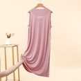 thumbnail image 6 of ZyeKqe Womens Sleep Shirts Sleeveless Crewneck Nightgown Tie Front Pleated Casual Lightweight Comfy Home Wear Dress, 6 of 9