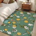 thumbnail image 4 of Rectangle Area Rugs 4 x 6 Ft, Green Botanical Non-Slip Residential Carpet, Spring Floral Summer Lemon Birds Indoor Crawling Mats Runner Rugs for Living Room/Dining Room/Bedroom, 4 of 8