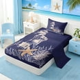 thumbnail image 2 of Manfei Minimal Line Art Lighthouse Starfish Twin Sheet Sets for Kids Boys and Girls, Nautical Print Bedding 3pcs, 1 Flat Sheet, 1 Fitted Sheet and 1 Pillowcase, 2 of 6