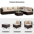 thumbnail image 3 of UPHA 7 Pieces Outdoor furniture Sets Patio Sectional Couch Wicker Conversation Sofa for Pools Outside, Gardens, Decks, Brown Rattan, Beige Cushion, 3 of 10