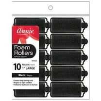 Annie Large 1" Foam Hair Rollers - Black - 10 Pcs.