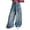 Light Blue, variant on CPNG Teen Girls Solid Color Baggy Leg Wide Leg Cargo Denim Pants Trendy Loose Casual Denim High Waist Cargo Jeans(Light Blue,15-16 Years)