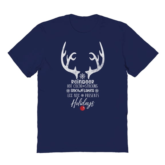 Haywood & Main Reindeer Graphic Navy Men's Cotton T-Shirt