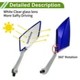 thumbnail image 5 of Unique Bargains Universal Motorcycle Rear View Mirrors Adjustable Bar End Side Mirrors Mount Aluminum Plastic 1 Set Silver Tone Blue M8/M10 Prismatic Shape, 5 of 7