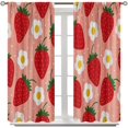 thumbnail image 2 of Summer Strawberry Fruit Window Curtains,Retro Flower Pink Red Window Treatment Drapes for Kitchen Living Room Bedroom 84x84 in Blackout, 2 of 6