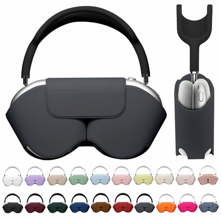 JunQiDongfor Apple Airpods Max Smart Case Cover, Soft PU Leather Protective Cover Accessories for Airpod Max with Sleep Mode, Anti-Dust Travel Carrying Case for Airpods Pro Max Headphones, Dark Gray