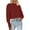 Wine, variant on Darzheoy Womens Tops Fall Lightweight Hoodless Long Sleeve Loungewear Sweatshirts Solid Color Round Neck Casual Loose Cropped Blouses