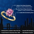 thumbnail image 2 of Gem Stone King 18K Yellow Gold Plated Silver Ring Pink Moissanite and Created Sapphire (3.32 Cttw), 2 of 6