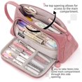 thumbnail image 3 of Large Capacity Colored Canvas Storage Pouch Marker Pen Pencil Case Simple Stationery Bag Holder Compatible With Middle High School Office Coll, 3 of 5
