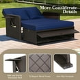 thumbnail image 7 of Spaco Patio Rattan Daybed with 4-Level Adjustable Backrest, Daybed with Retractable Side Tray, Patio Rattan Daybed Set for Outdoor, Navy, 7 of 7