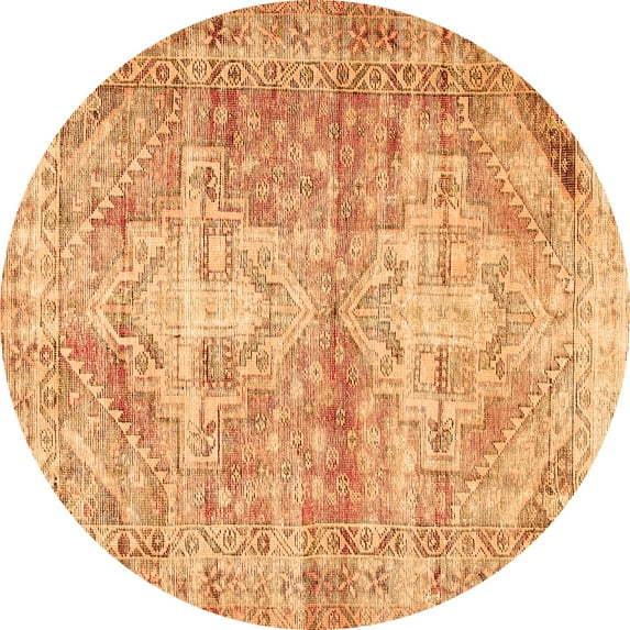 Ahgly Company Indoor Round Persian Orange Traditional Area Rugs, 6' Round