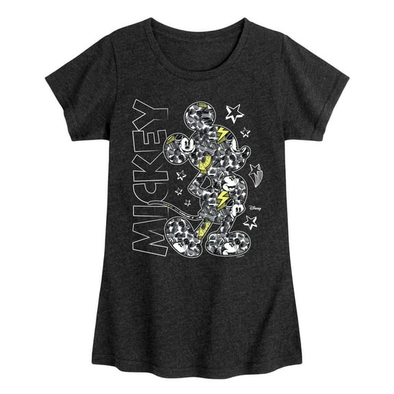 Disney - Mickey Mouse Pattern Drawing - Toddler & Youth Girls Short Sleeve Graphic T-Shirt