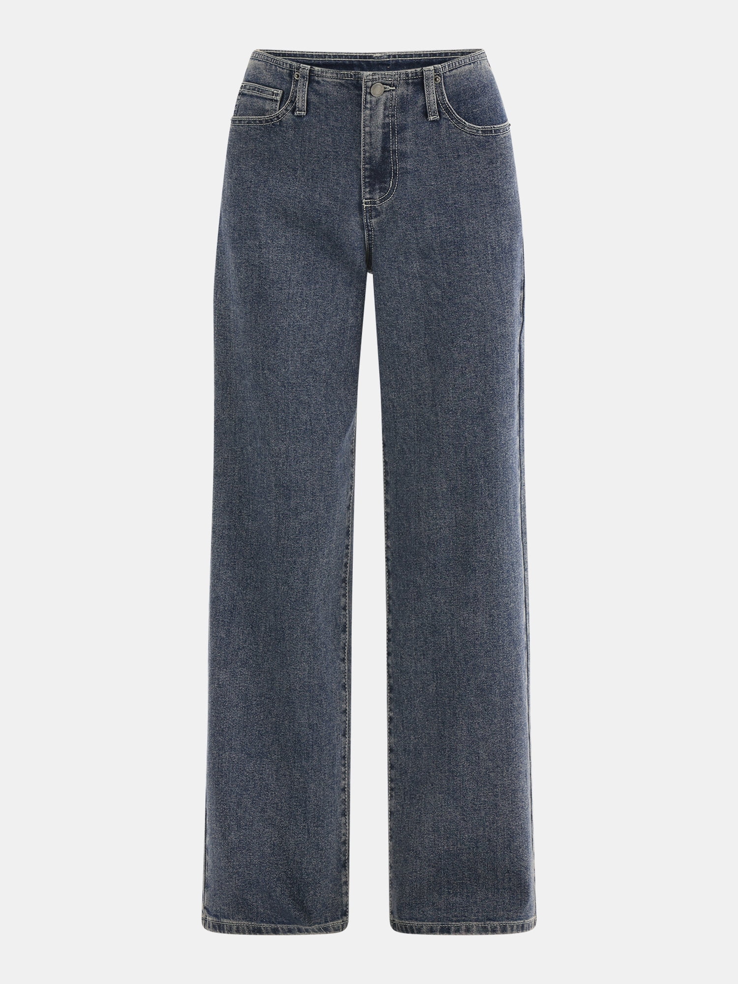 No Boundaries Mid-Rise Baggy Wide Leg Jeans, 31.5'' Inseam, Women's